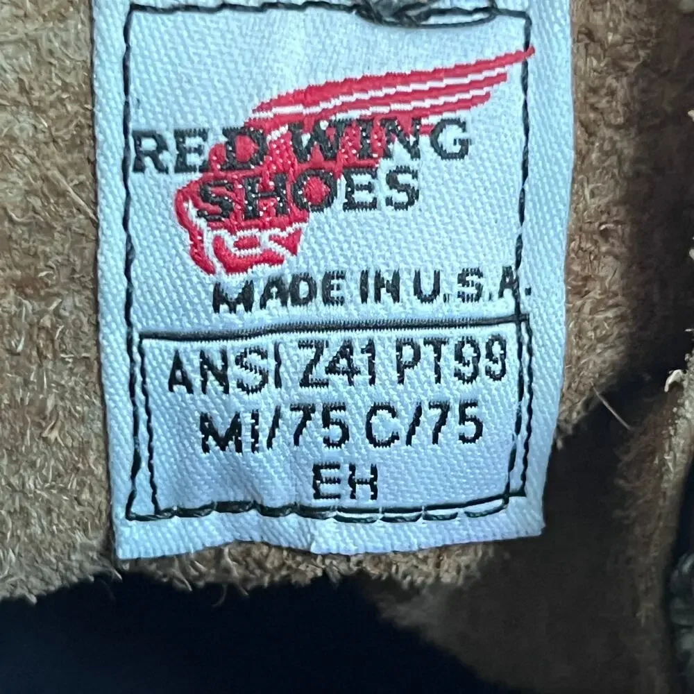 Vintage Red Wing 3511 Steel Toe Brown Metatarsal Guard Work Boots Size 8.5 D